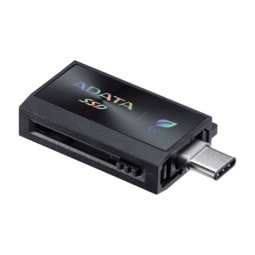Твердотельный накопитель/ ADATA External SSD SC730, 512GB, Type-C, Type-A, USB 3.2 Gen2, R/W 600/600 MB/s, 36.8x23.8x9.7mm, Black (5 лет)