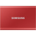 Внешние HDD и SSD/ Samsung External SSD T7, 500GB, Type-C, USB 3.2 Gen2, R/W 1050/1000MB/s, 85x57x8mm, Metallic Red (12 мес.)