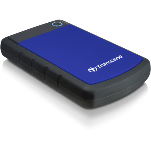 Portable HDD 4TB Transcend StoreJet 25H3 (Blue), Anti-shock protection, One-touch backup, USB 3.1 Gen1, 132x81x25mm, 298g /3 года/