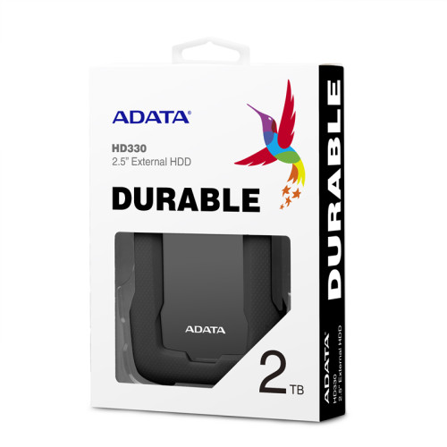 Внешний жесткий диск/ Portable HDD 1TB ADATA HD330 (Black), Silicone, USB 3.2 Gen1, 133x89x16mm, 190g /3 года/