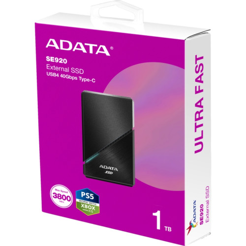 Накопитель SSD A-Data USB-C 4.0 1TB SE920-1TCBK SE920 2.5