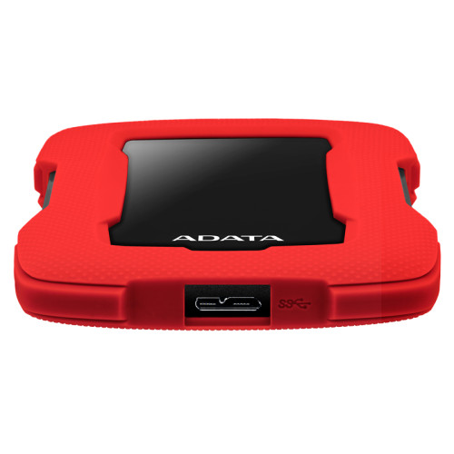 Внешний жесткий диск/ Portable HDD 2TB ADATA HD330 (Red), Silicone, USB 3.2 Gen1, 133x89x16mm, 190g /3 года/