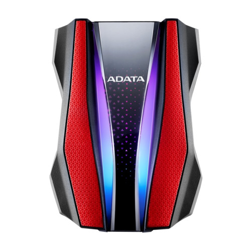 Внешний жесткий диск/ Portable HDD 1TB ADATA HD770G (Red), USB 3.2 Gen1, IP68, RGB lighting, 139x98x26mm, 270g /3 года/