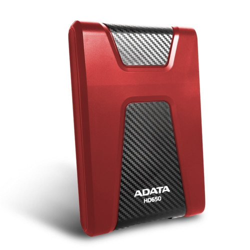 Жесткий диск внешний/ Portable HDD 1TB ADATA HD650 (Red), Silicone, USB 3.2 Gen1, 121x81x21mm, 201g /3 года/