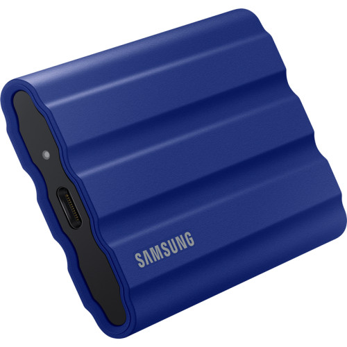 Внешние HDD и SSD/ Samsung External SSD T7 Shield, 2TB, Type C-to-C/A, USB 3.2 Gen2, R/W 1050/1000MB/s, IP65, 88x59x13mm, 98g, Blue (12 мес.)