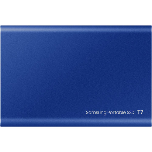 Внешние HDD и SSD/ Samsung External SSD T7, 2000GB, Type-C, USB 3.2 Gen2, R/W 1050/1000MB/s, 85x57x8mm, Indigo Blue (12 мес.)