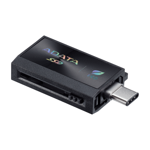 Твердотельный накопитель/ ADATA External SSD SC730, 1000GB, Type-C, Type-A, USB 3.2 Gen2, R/W 600/600 MB/s, 36.8x23.8x9.7mm, Black (5 лет)
