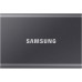 Внешние HDD и SSD/ Samsung External SSD T7, 1000GB, Type-C, USB 3.2 Gen2, R/W 1050/1000MB/s, 85x57x8mm, Titan Gray (12 мес.)