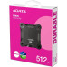 Твердотельный накопитель/ ADATA External SSD SD620, 512GB, Type-C, USB 3.2 Gen2, R/W 550/500 MB/s, 80x80x15mm, Black (5 лет)
