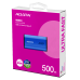 Твердотельный накопитель/ ADATA External SSD SE880, 500GB, USB 3.2 Gen2 Type-C, up to R/W 2000/2000 MB/s, 64.8x35x12.5mm, Blue (5 лет)