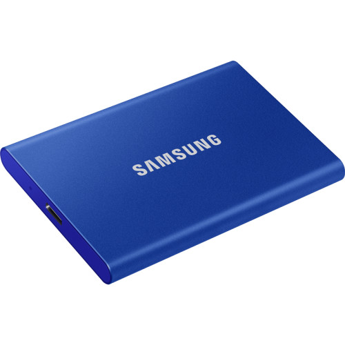 Внешние HDD и SSD/ Samsung External SSD T7, 2000GB, Type-C, USB 3.2 Gen2, R/W 1050/1000MB/s, 85x57x8mm, Indigo Blue (12 мес.)