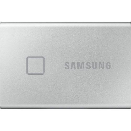 Внешние HDD и SSD/ Samsung External SSD T7 Touch, 500GB, Touch ID, Type-C, USB 3.2 Gen2, R/W 1050/1000MB/s, 85x57x8mm, Silver (12 мес.)