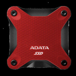 Твердотельный накопитель/ ADATA External SSD SD620, 1000GB, Type-C, USB 3.2 Gen2, R/W 520/460 MB/s, 80x80x15mm, Red (5 лет)