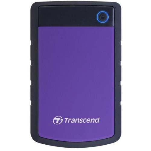 Portable HDD 2TB Transcend StoreJet 25H3 (Purple), Anti-shock protection, One-touch backup, USB 3.1 Gen1, 132x81x16mm, 191g /3 года/