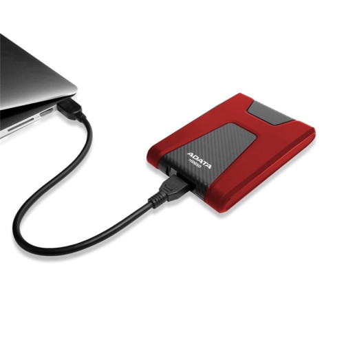 Жесткий диск внешний/ Portable HDD 1TB ADATA HD650 (Red), Silicone, USB 3.2 Gen1, 121x81x21mm, 201g /3 года/
