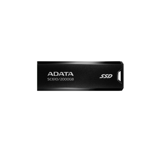 Твердотельный накопитель/ ADATA External SSD SC610, 2000GB, Type-C, USB 3.2 Gen2, R/W 550/500 MB/s, 67x24x10mm, Black (5 лет)