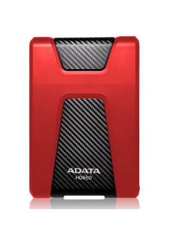 Жесткий диск внешний/ Portable HDD 1TB ADATA HD650 (Red), Silicone, USB 3.2 Gen1, 121x81x21mm, 201g /3 года/