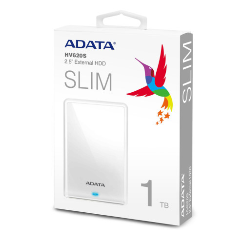 Жесткий диск внешний/ Portable HDD 1TB ADATA HV620S (White), USB 3.2 Gen1, 115x78x11.5mm, 152g /3 года/ Жесткий диск внешний/ Portable HDD 1TB ADATA HV620S (White), USB 3.2 Gen1, 115x78x11.5mm, 152g /3 года/