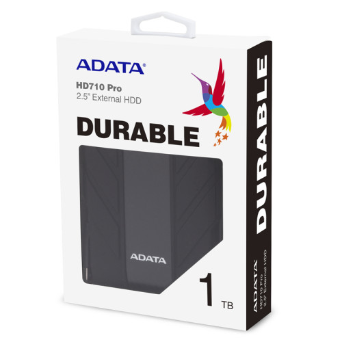 Внешний жесткий диск/ Portable HDD 1TB ADATA HD710 Pro (Black), IP68, USB 3.2 Gen1, 133x99x22mm, 270g /3 года/