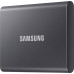 Внешние HDD и SSD/ Samsung External SSD T7, 2000GB, Type-C, USB 3.2 Gen2, R/W 1050/1000MB/s, 85x57x8mm, Titan Gray (12 мес.)