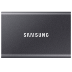 Внешние HDD и SSD Samsung External SSD T7, 2000GB, Type-C, USB 3.2 Gen2, R/W 1050/1000MB/s, 85x57x8mm, Titan Gray (12 мес.)