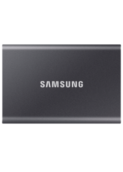 Внешние HDD и SSD/ Samsung External SSD T7, 2000GB, Type-C, USB 3.2 Gen2, R/W 1050/1000MB/s, 85x57x8mm, Titan Gray (12 мес.)