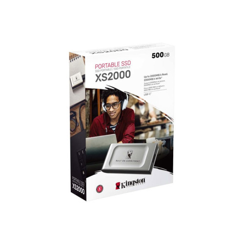 Твердотельный накопитель/ Kingston External SSD XS2000 BOC, 500GB, Type-C, USB 3.2 Gen 2x2, R/W 2000/2000MB/s, IP55, 70x33x14mm, Silver (60 мес) Твердотельный накопитель/ Kingston External SSD XS2000 BOC, 500GB, Type-C, USB 3.2 Gen 2x2, R/W 2000/2000MB/s, IP55, 70x33x14mm, Silver (60 мес)
