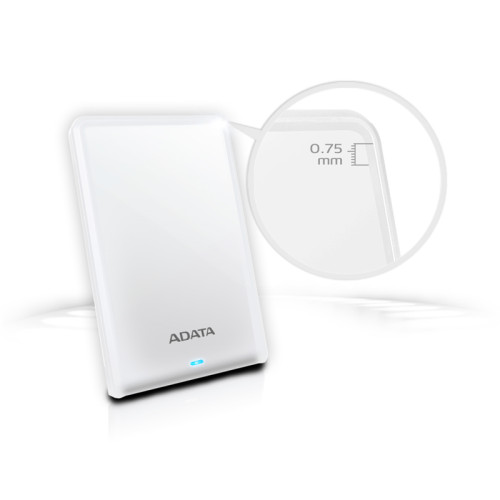 Жесткий диск внешний/ Portable HDD 1TB ADATA HV620S (White), USB 3.2 Gen1, 115x78x11.5mm, 152g /3 года/