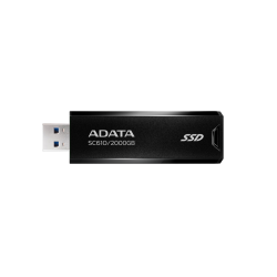 Твердотельный накопитель/ ADATA External SSD SC610, 2000GB, Type-C, USB 3.2 Gen2, R/W 550/500 MB/s, 67x24x10mm, Black (5 лет)