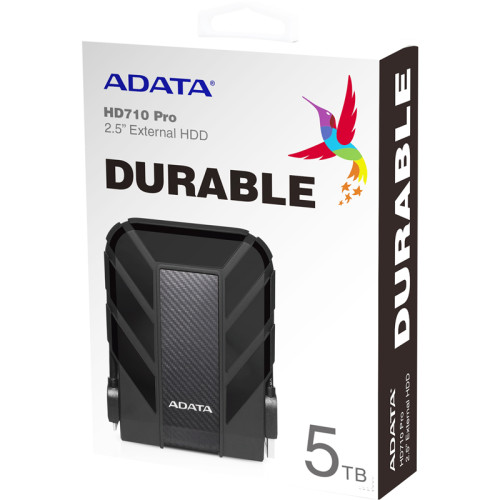 Внешний жесткий диск/ Portable HDD 5TB ADATA HD710 Pro (Black), IP68, USB 3.2 Gen1, 133x99x27mm, 390g /3 года/