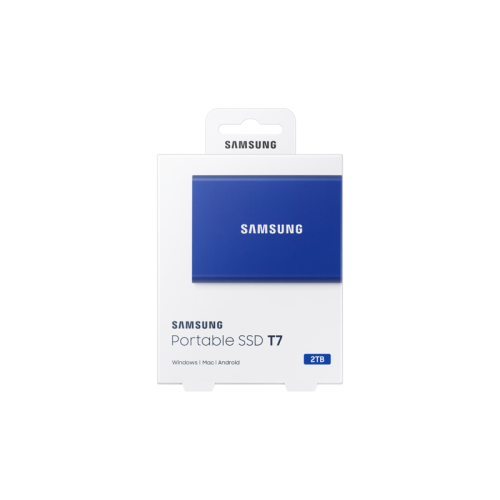 Твердотельный накопитель Samsung External SSD T7, 2000GB, USB Type-C, R/W 1000/1050MB/s, Blue
