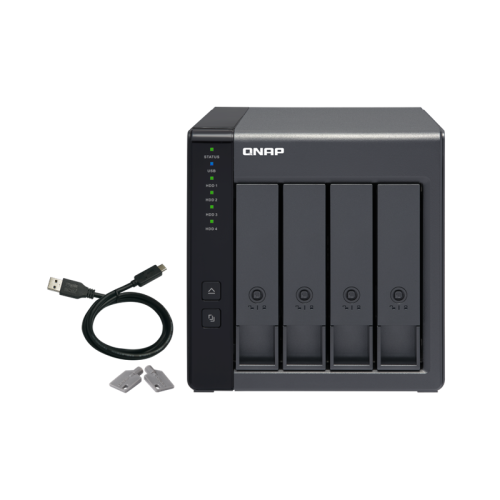 Полка расширения сетевого хранилища без дисков/ channel QNAP DAS TR-004 4 Bay 2.5/3.5 SATA  Type-C USB 3.1 Gen 1 (5 Gb/s ) Direct Attached Storage with Hardware RAID