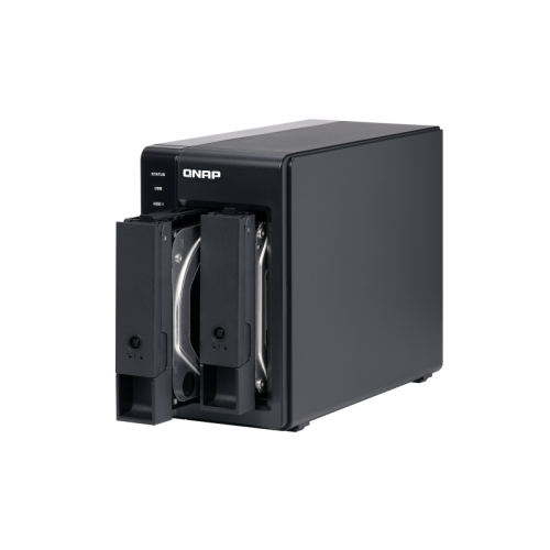 Полка расширения сетевого хранилища без дисков/ channel QNAP DAS TR-002 2-Bay 2.5/3.5 SATA  Type-C USB 3.1 Gen 1 (5 Gb/s ) Direct Attached Storage with Hardware RAID