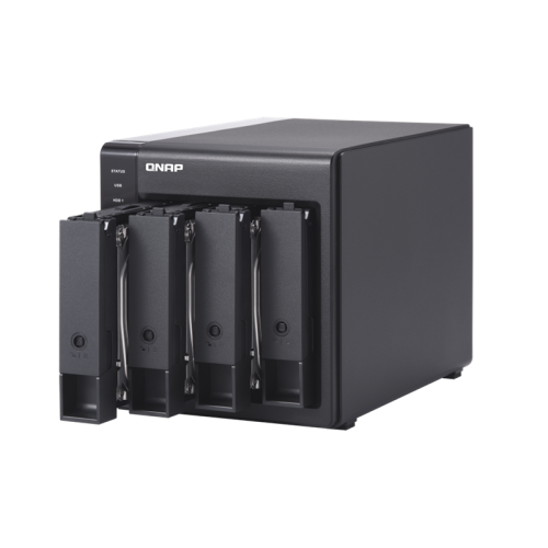 Полка расширения сетевого хранилища без дисков/ channel QNAP DAS TR-004 4 Bay 2.5/3.5 SATA  Type-C USB 3.1 Gen 1 (5 Gb/s ) Direct Attached Storage with Hardware RAID