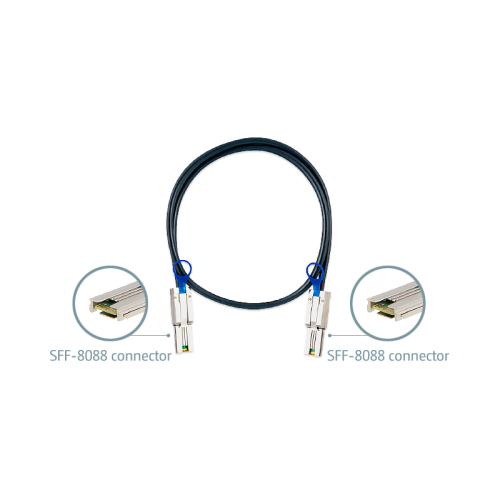 Кабель/ QNAP CAB-SAS10M-8088 mini SAS cable (SFF-8088), 1 m