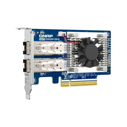 Сетевая карта/ QNAP QXG-25G2SF-E810 Dual Port 25Gbps/10Gbps SFP28 PCIe Gen4 x8