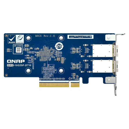 Сетевая карта/ QNAP QXG-10G2SF-X710 LAN Expansion Card, PCIe Gen3 x8, 2 x SFP+ ports (10Gbps/1Gbps)