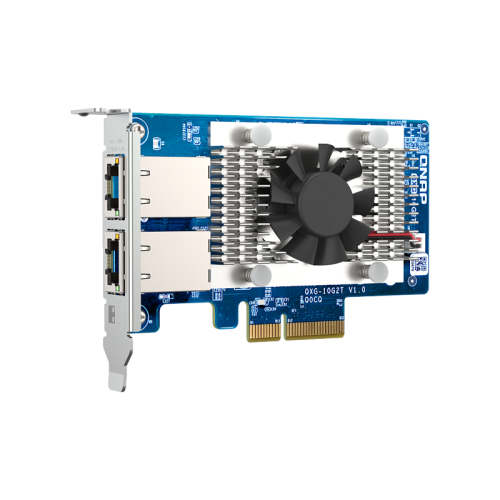 Сетевая карта/ QNAP QXG-10G2T Dual-port BASET 10GbE network expansion card; low-profile form factor; PCIe Gen3 x4