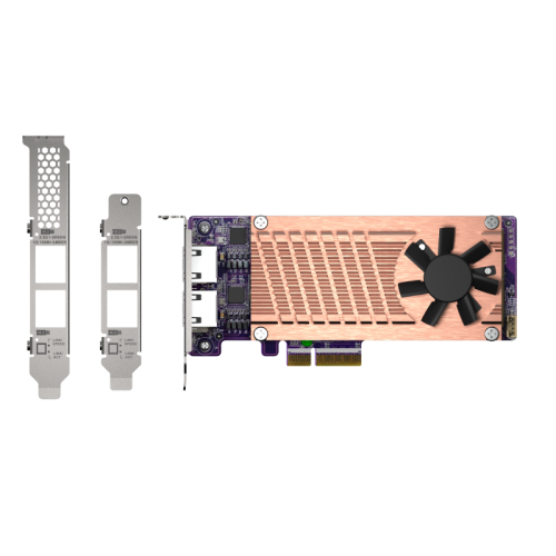 Плата расширения/ QNAP QM2-2P2G2T Expansion card 2 slots M.2 2280 NVMe. PCIe Gen3 x4 interface, 2x 2.5 GbE BASE-T.