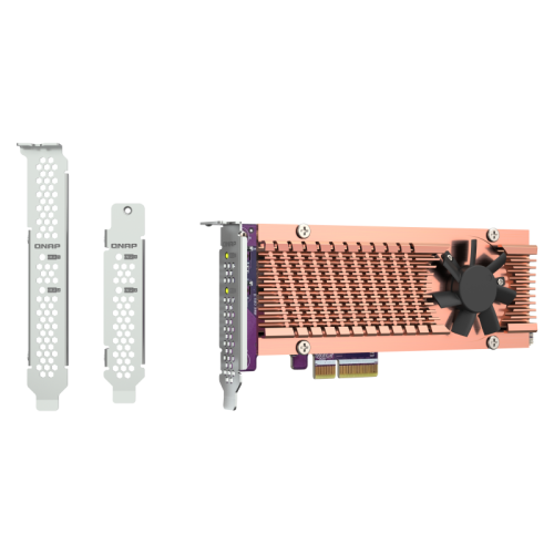 Плата расширения/ QNAP QM2-2P-344A 2 x M.2 22110 or 2280 PCIe (Gen3 x4) NVMe SSD slots, Low-profile flat and Full-height brackets included.