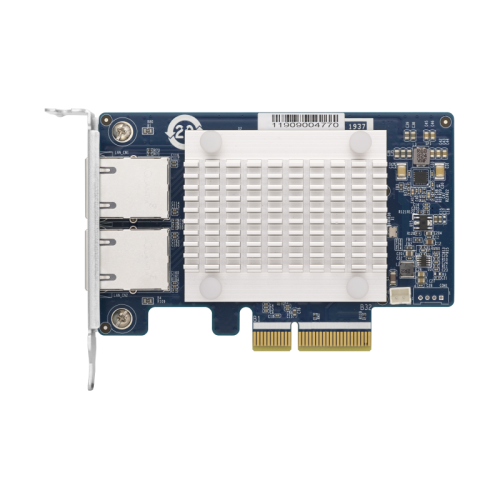 Сетевая карта/ QNAP QXG-5G2T-111C PCIe Gen3 x2, Dual-port 4-speed 5 GbE network expansion card (5Gbps/ 2.5Gbps/ 1Gbps/ 100Mbps)  Low-profile bracket pre-installed; full-height and specialized brackets are bundled