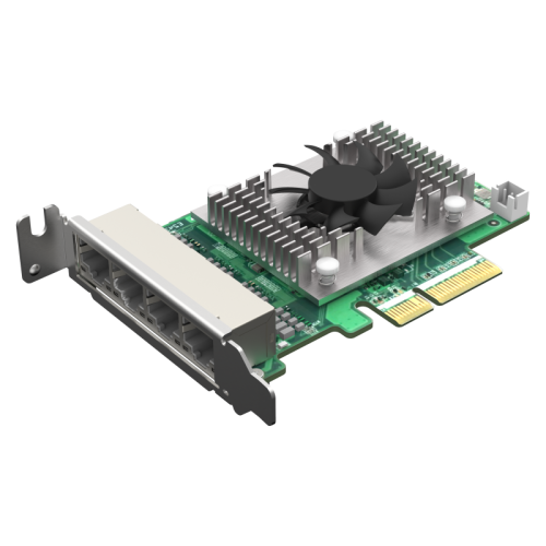 Сетевая карта/ QNAP QXG-2G4T-I225 4-port 2.5 GbE network expansion card, Controller I225-LM,  PCIe Gen2 x4, 3 x Brackets included (Full-height, Low-profile and Specialized for QNAP NAS)