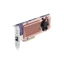 Карта расширения/ QNAP QM2-2P410G1T 2x M.2 22110/2280 NVMe SSD expansion card. Interface PCIe Gen4 x 8, 1 port 10 GbE BASE-T.