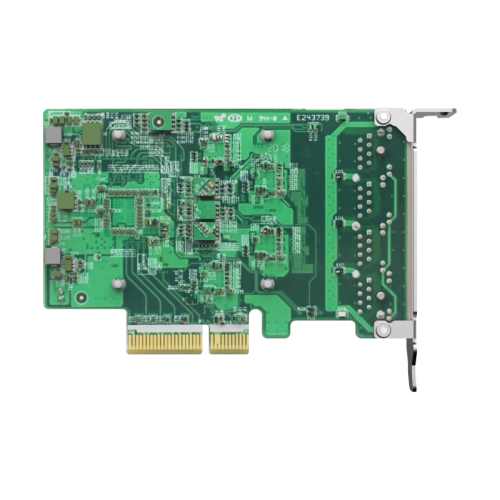 Сетевая карта/ QNAP QXG-2G4T-I225 4-port 2.5 GbE network expansion card, Controller I225-LM,  PCIe Gen2 x4, 3 x Brackets included (Full-height, Low-profile and Specialized for QNAP NAS)