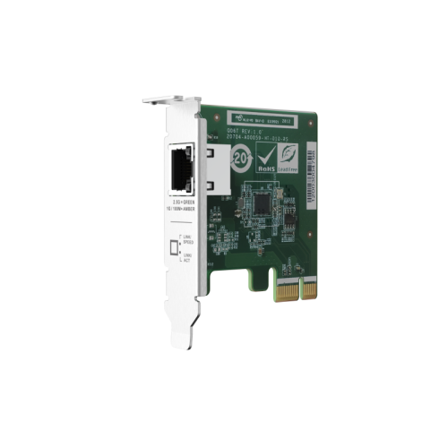 Сетевая карта/ QNAP QXG-2G1T-I225 1-port 2.5 GbE network expansion card, Controller I225-LM,  PCIe Gen2 x1, 3 x Brackets included (Full-height, Low-profile and Specialized for QNAP NAS)