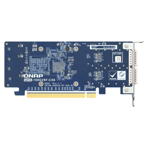 сетевая карта/ QNAP QXG-100G2SF-CX6 Dual Port 100 GbE SFP28 Network Card PCIe Gen4 x16