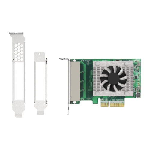 Сетевая карта/ QNAP QXG-2G4T-I225 4-port 2.5 GbE network expansion card, Controller I225-LM,  PCIe Gen2 x4, 3 x Brackets included (Full-height, Low-profile and Specialized for QNAP NAS)