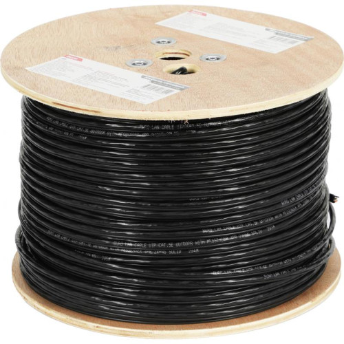 Кабель сетевой Buro BU-COP-050-OUTDOOR UTP 4 пары cat.5E solid 0.50мм Cu 305м черный outdoor стальной трос