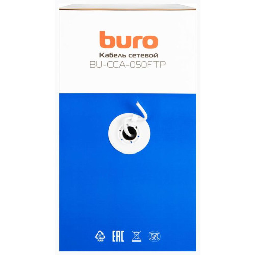 Кабель сетевой Buro BU-CCA-050FTP FTP 4 пары cat.5E solid 0.50мм CCA 305м серый
