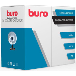 Кабель сетевой Buro BU-CCA-050-OUTDOOR UTP 4 пары cat.5E solid 0.50мм CCA 305м черный outdoor